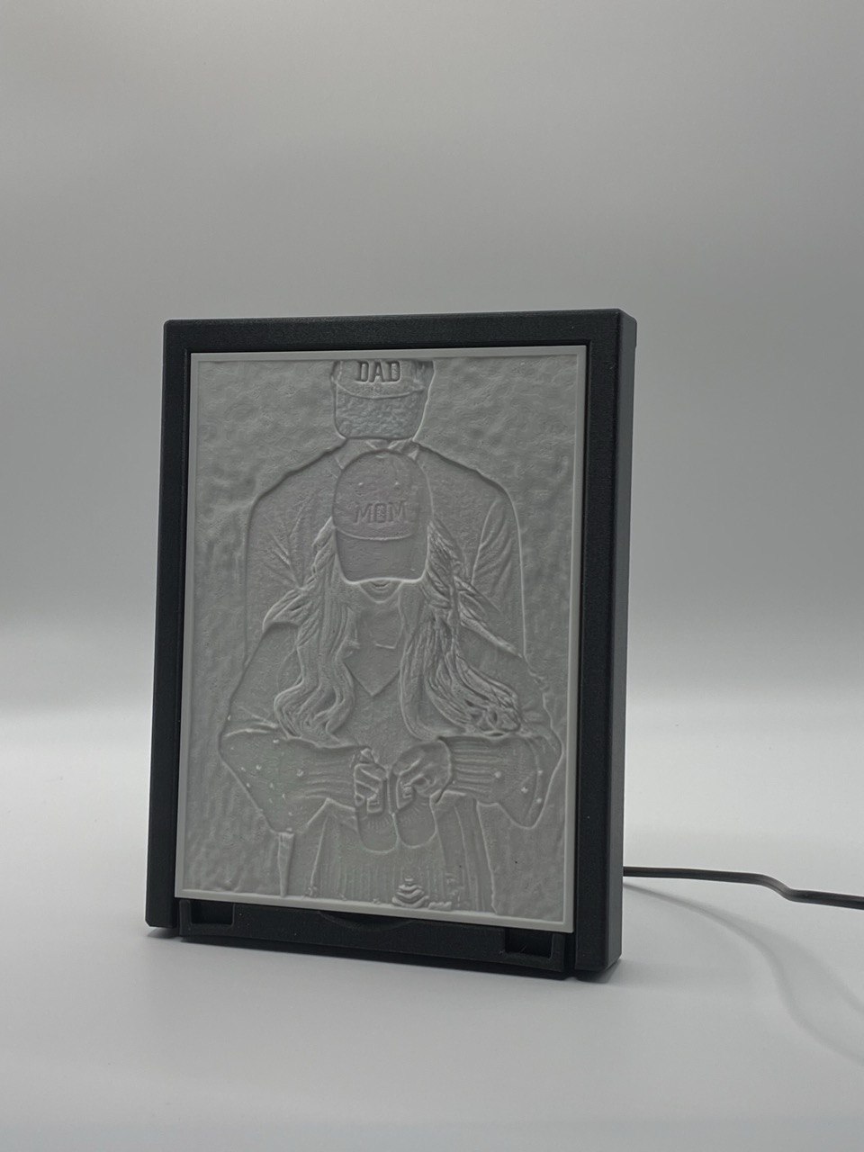 Lithophane photo panel without backlighting